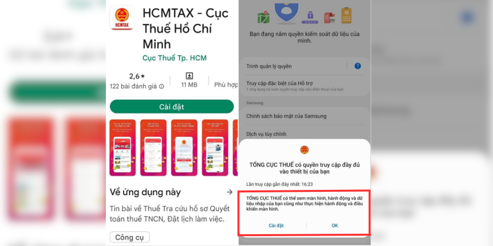 Cảnh báo giả mạo Công chức Thuế dụ người dân tải app để lừa đảo chiếm đoạt tài sản